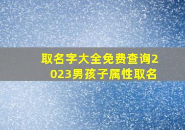 取名字大全免费查询2023男孩子属性取名