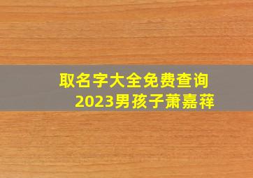 取名字大全免费查询2023男孩子萧嘉䔗