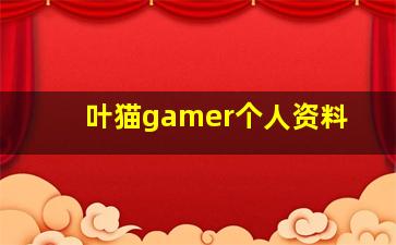 叶猫gamer个人资料