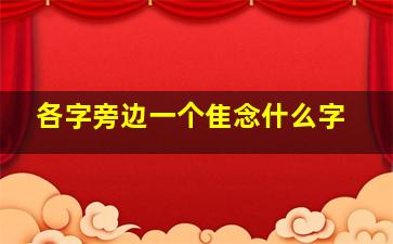 各字旁边一个隹念什么字