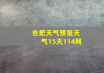 合肥天气预报天气15天114网