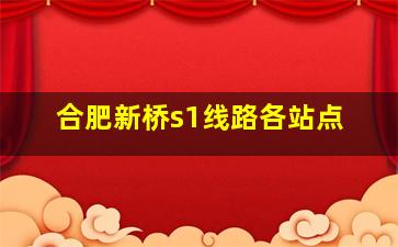 合肥新桥s1线路各站点