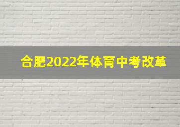 合肥2022年体育中考改革