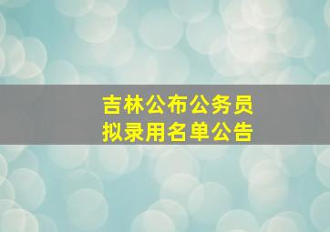 吉林公布公务员拟录用名单公告