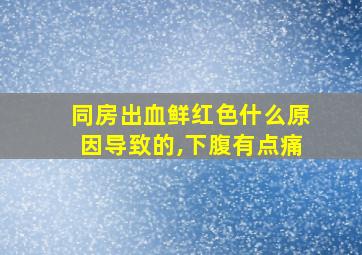 同房出血鲜红色什么原因导致的,下腹有点痛