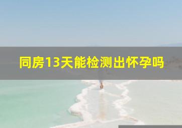 同房13天能检测出怀孕吗