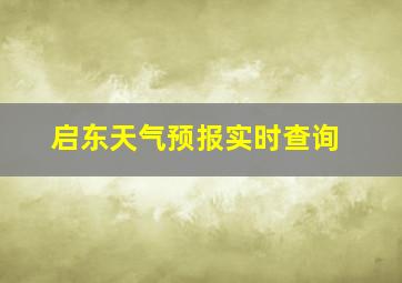 启东天气预报实时查询