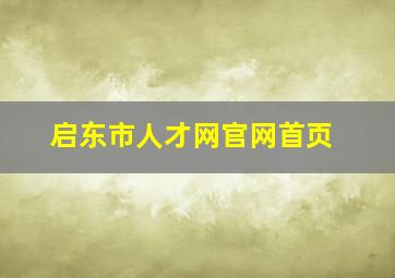 启东市人才网官网首页