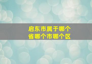 启东市属于哪个省哪个市哪个区