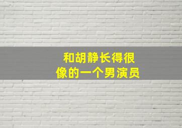 和胡静长得很像的一个男演员