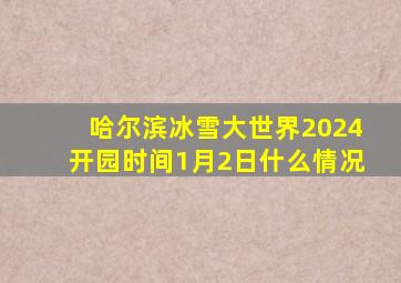 哈尔滨冰雪大世界2024开园时间1月2日什么情况