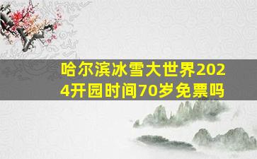 哈尔滨冰雪大世界2024开园时间70岁免票吗