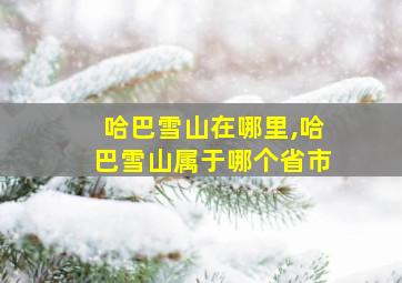 哈巴雪山在哪里,哈巴雪山属于哪个省市