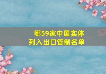 哪59家中国实体列入出口管制名单