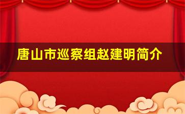 唐山市巡察组赵建明简介