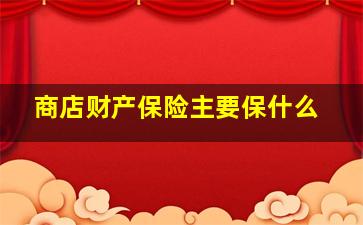 商店财产保险主要保什么