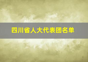 四川省人大代表团名单