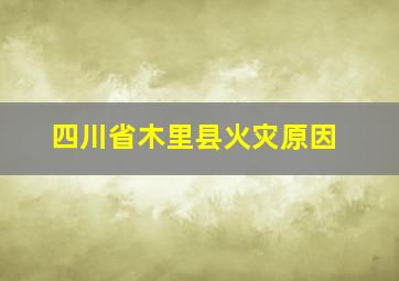 四川省木里县火灾原因