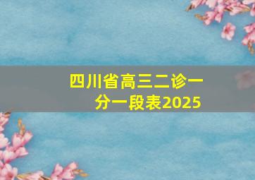 四川省高三二诊一分一段表2025