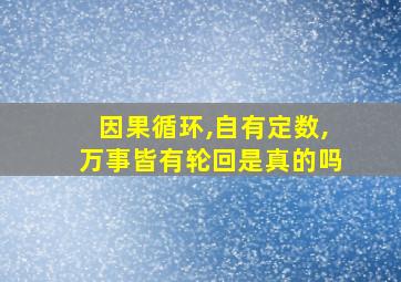 因果循环,自有定数,万事皆有轮回是真的吗