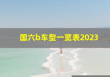 国六b车型一览表2023