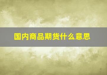 国内商品期货什么意思