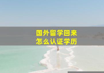 国外留学回来怎么认证学历