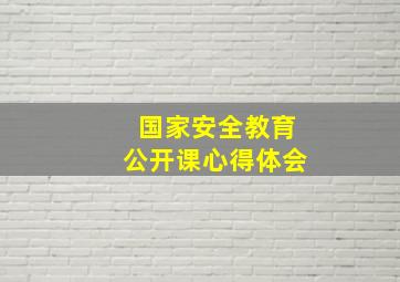 国家安全教育公开课心得体会