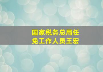 国家税务总局任免工作人员王宏