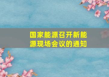 国家能源召开新能源现场会议的通知