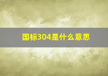 国标304是什么意思