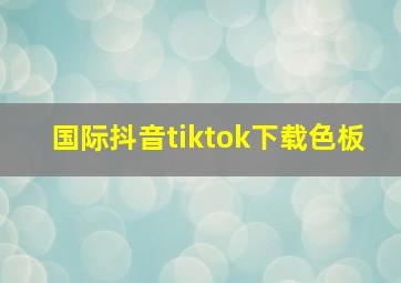 国际抖音tiktok下载色板