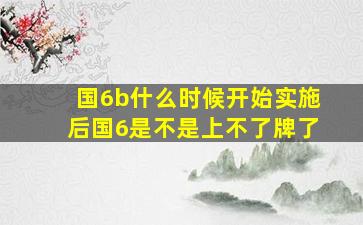 国6b什么时候开始实施后国6是不是上不了牌了