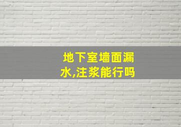 地下室墙面漏水,注浆能行吗