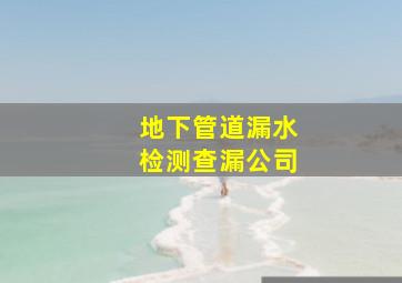 地下管道漏水检测查漏公司