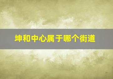 坤和中心属于哪个街道