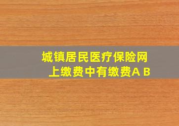 城镇居民医疗保险网上缴费中有缴费A B