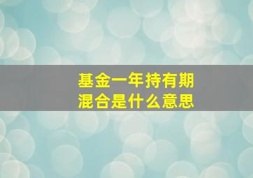 基金一年持有期混合是什么意思