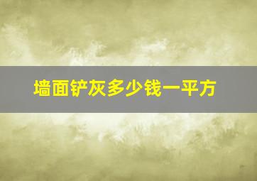 墙面铲灰多少钱一平方