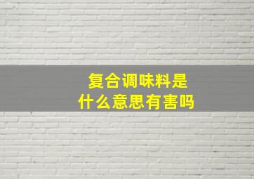 复合调味料是什么意思有害吗