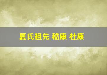 夏氏祖先 嵇康 杜康