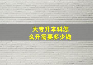 大专升本科怎么升需要多少钱