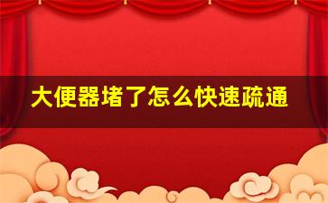 大便器堵了怎么快速疏通