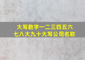 大写数字一二三四五六七八大九十大写公司名称