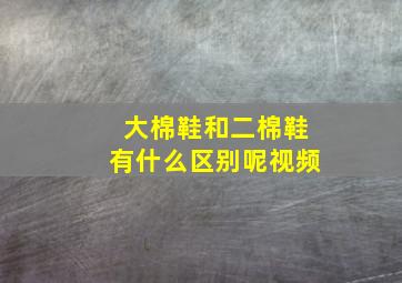 大棉鞋和二棉鞋有什么区别呢视频