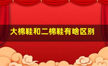 大棉鞋和二棉鞋有啥区别