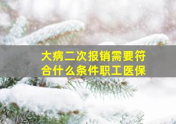 大病二次报销需要符合什么条件职工医保