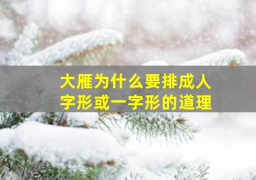 大雁为什么要排成人字形或一字形的道理