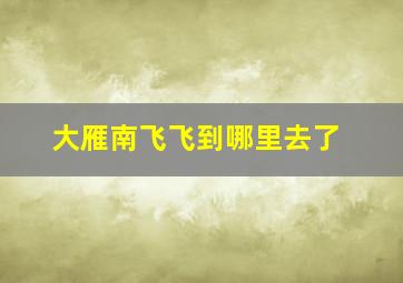 大雁南飞飞到哪里去了