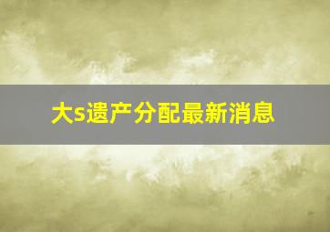 大s遗产分配最新消息